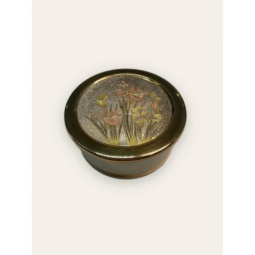 Vintage Himark Chokin‎ Jewelry Trinket Box Porcelain 24K Gold Trim Made In Japan